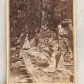 Lot 075 - Antique Carte De Visite C.D.V. Photograph Of Visitors To Flume Gorge, Franconia Notch, White Mountains, New Hampshire