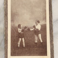 Lot 078 - Antique Sideshow Circus Souvenir Postcard Commemorating Fight Between Prince And King, Two Little People Boxers, Part Of The Coney Island Sideshow, With Note On Verso Dated 1918