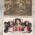 Lot 080 - Pair Of Antique Sideshow Souvenir Postcards Advertising Rattlesnake Pete's Museum, Rochester, New York, Including "Rattlesnake Pete And His Dogs" And Pete Gruber "Rattlesnake King"