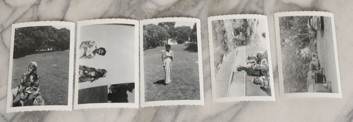 Lot 085 - Grouping Of Thirteen Vintage Black And White Snapshot Photographs Of Stylish Women On Vacation And Other Scenes