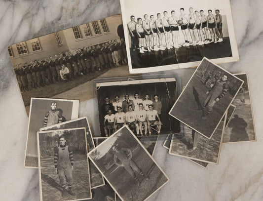 Lot 086 - Grouping Of Fifteen Vintage And Antique Black And White Photographs Of Sports Teams Including 1962 Basketball Team, Early Football Photos, And More