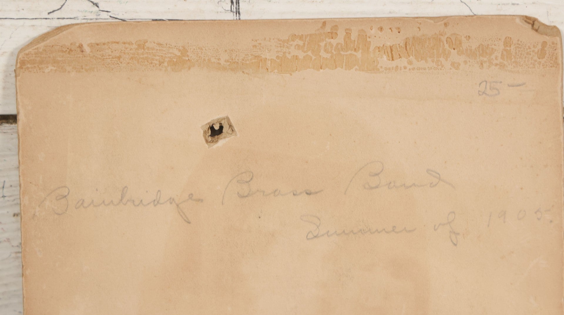 Lot 091 - Antique Boarded Photograph Of The Bainbridge Brass Band In Summer 1905 Posing Outdoors With Instruments