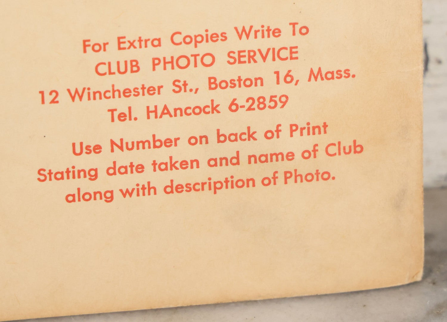 Lot 094 - Vintage Souvenir "Night Out" Photograph In Folder From The Latin Quarter, Boston, Massachusetts, With Printed Folder Cover, September 1950