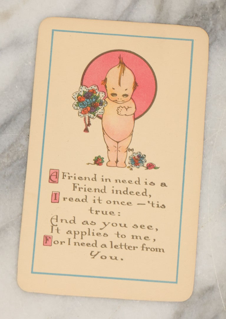 Lot 097 - Grouping Of Three Antique Kewpie Color Greeting Cards, Published In 1907 By The J. Raymond Howe Co., Chicago
