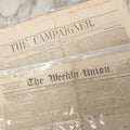 Lot 103 - Pair Of 19th Century Newspapers Including "The Campaigner," Baltimore, Saturday, October 16, 1852 And "The Weekly Union," City Of Washington, September 25, 1847