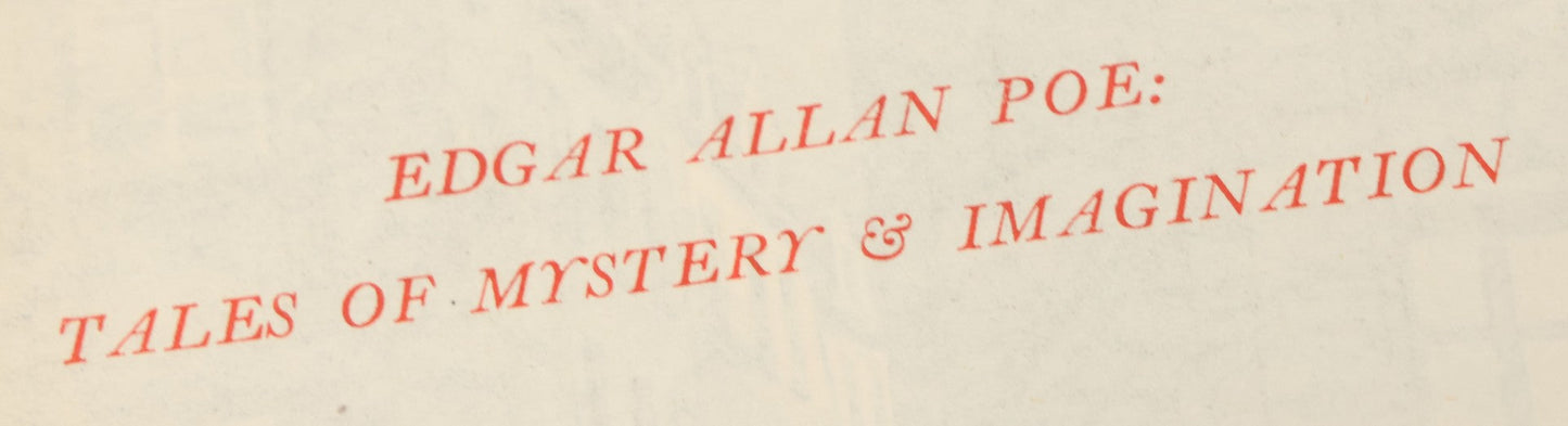Lot 104 - "Tales Of Mystery And Imagination" Vintage Book By Edgar Allan Poe, With Introduction By Vincent Starrett & Photogravures Of Aquatints By William Sharp, The Heritage Press, New York, 1941