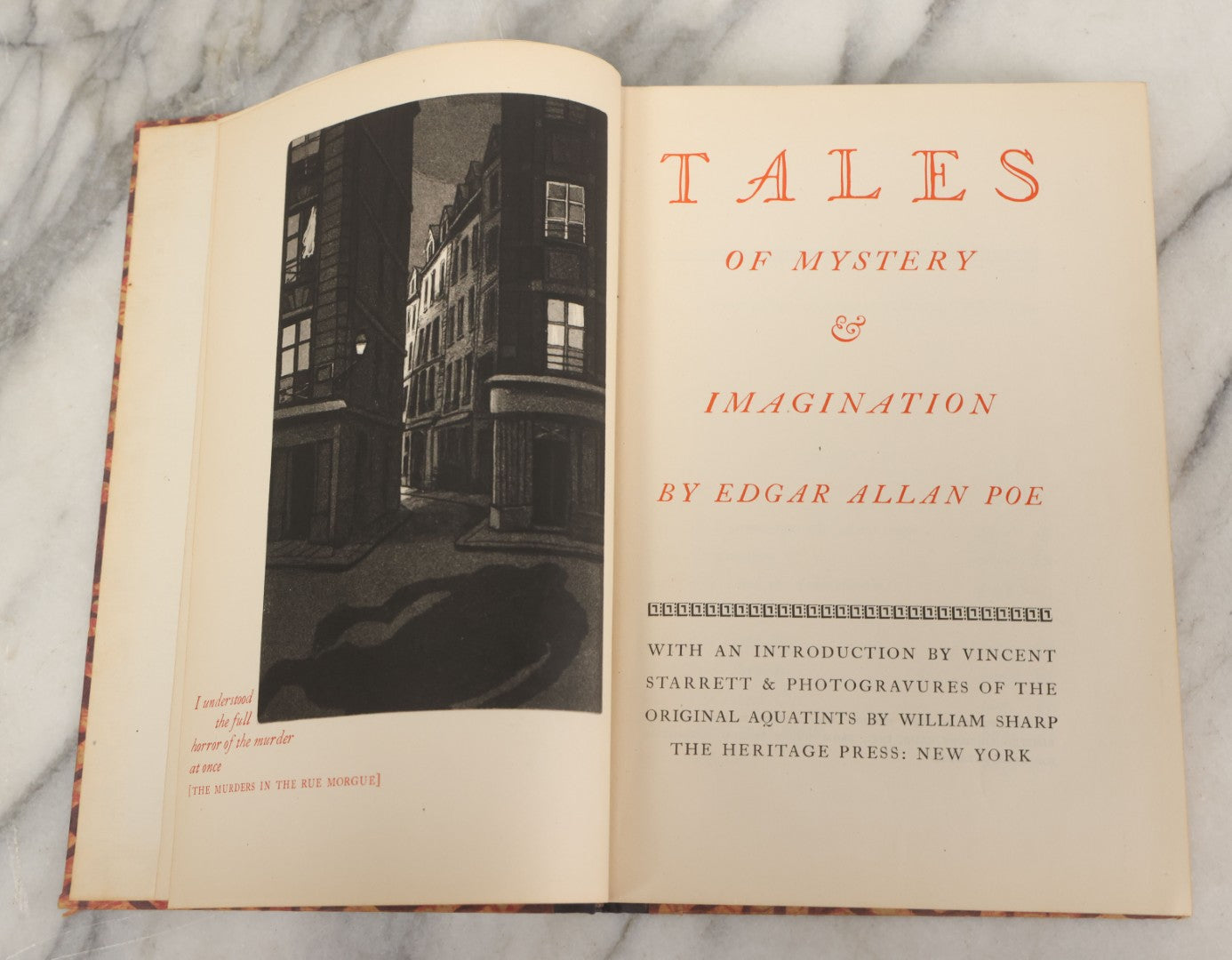 Lot 104 - "Tales Of Mystery And Imagination" Vintage Book By Edgar Allan Poe, With Introduction By Vincent Starrett & Photogravures Of Aquatints By William Sharp, The Heritage Press, New York, 1941