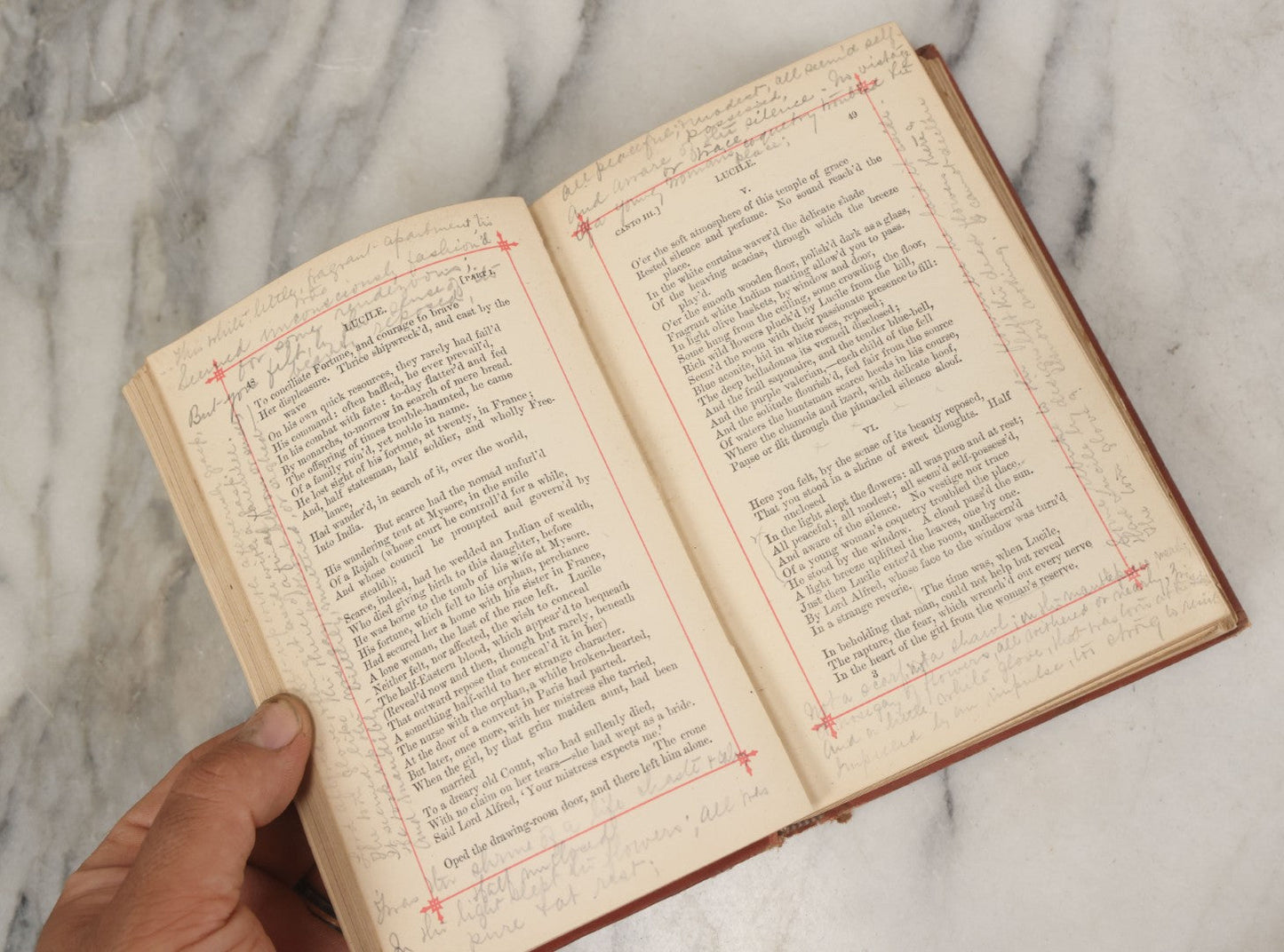 Lot 112 - "The Poetical Works Of Owen Meredith" Antique Poetry Book By Robert Bulwer-Lytton, 1st Earl Of Lytton, Written Under His Pseudonym, Illustrated, The American News Company, Publisher, New York, Circa 1880