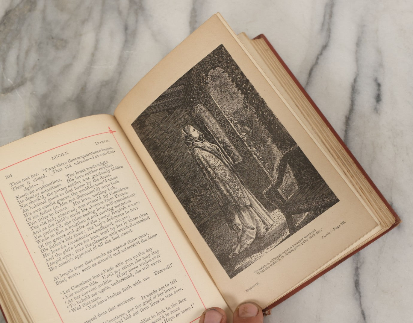 Lot 112 - "The Poetical Works Of Owen Meredith" Antique Poetry Book By Robert Bulwer-Lytton, 1st Earl Of Lytton, Written Under His Pseudonym, Illustrated, The American News Company, Publisher, New York, Circa 1880