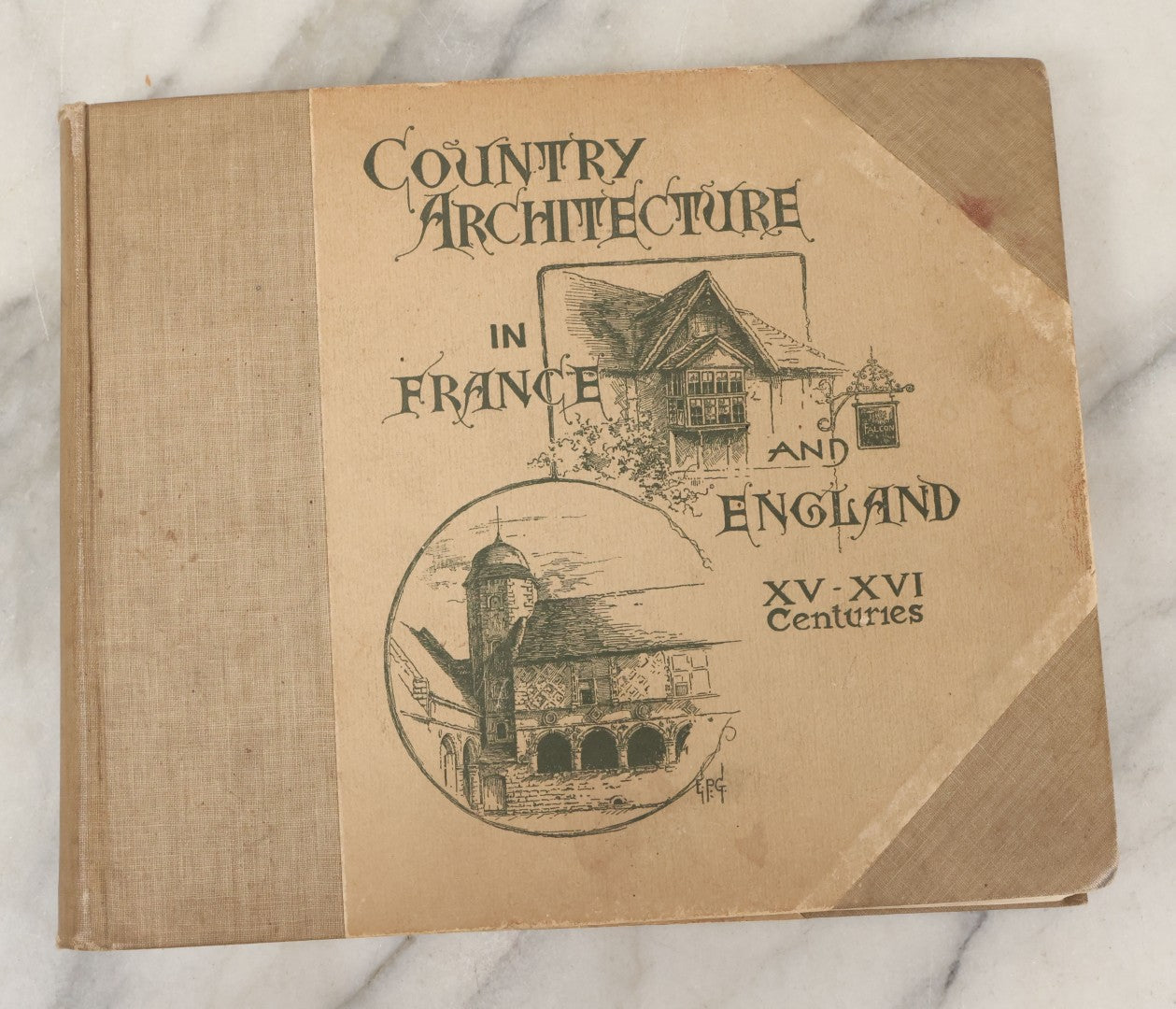 Lot 122 - "Country Architecture In France And England XV And XVI Centuries" Antique Architecture Photography Book From Negatives By C.D. Arnold, H.D. Higinbotham, And E.A. Stewardson, C.D. Arnold, Publisher, Buffalo, New York, 1896