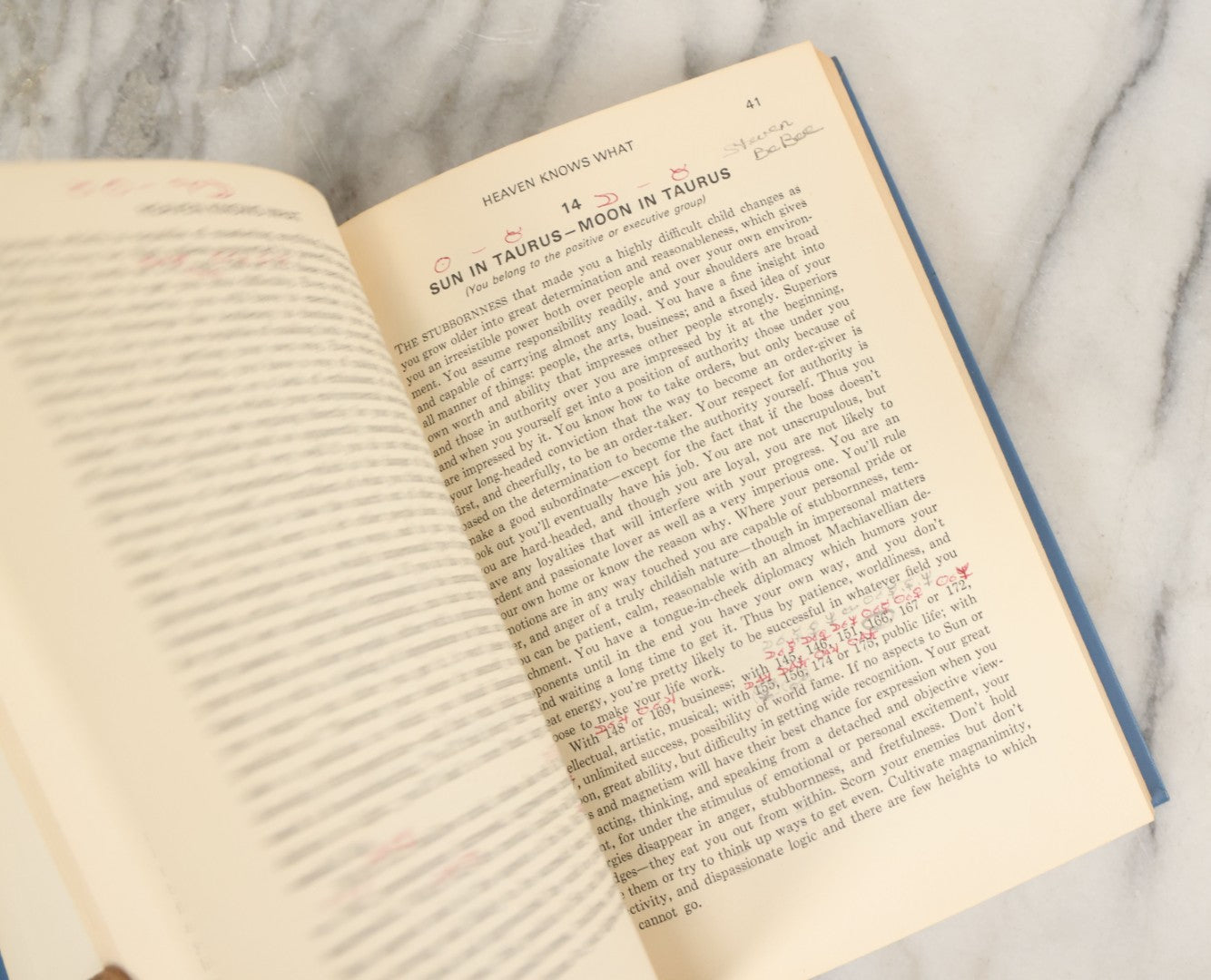 Lot 124 - "Heaven Knows What" Vintage Astrology And Horoscope Book By Grant Lewi, Llewellyn Publications, 1973, With Hand Filled Astrology Chart Scrap