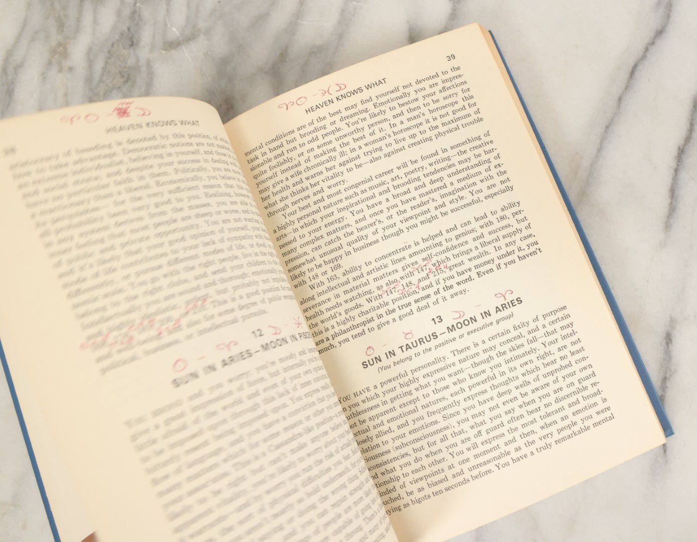 Lot 124 - "Heaven Knows What" Vintage Astrology And Horoscope Book By Grant Lewi, Llewellyn Publications, 1973, With Hand Filled Astrology Chart Scrap