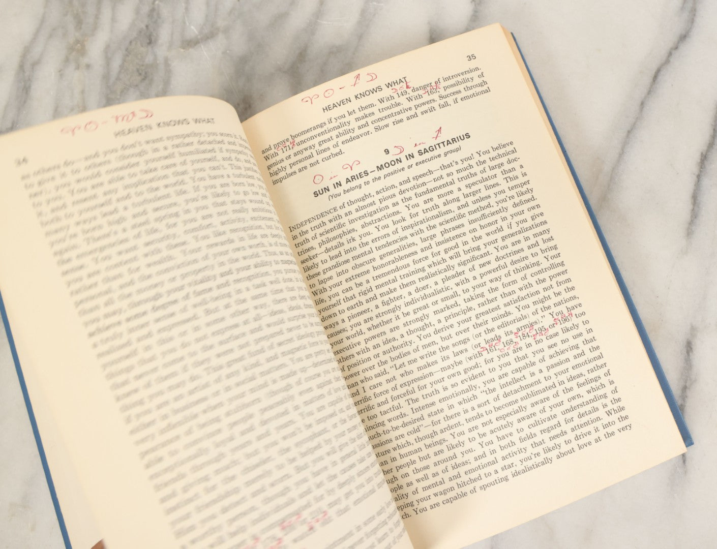 Lot 124 - "Heaven Knows What" Vintage Astrology And Horoscope Book By Grant Lewi, Llewellyn Publications, 1973, With Hand Filled Astrology Chart Scrap