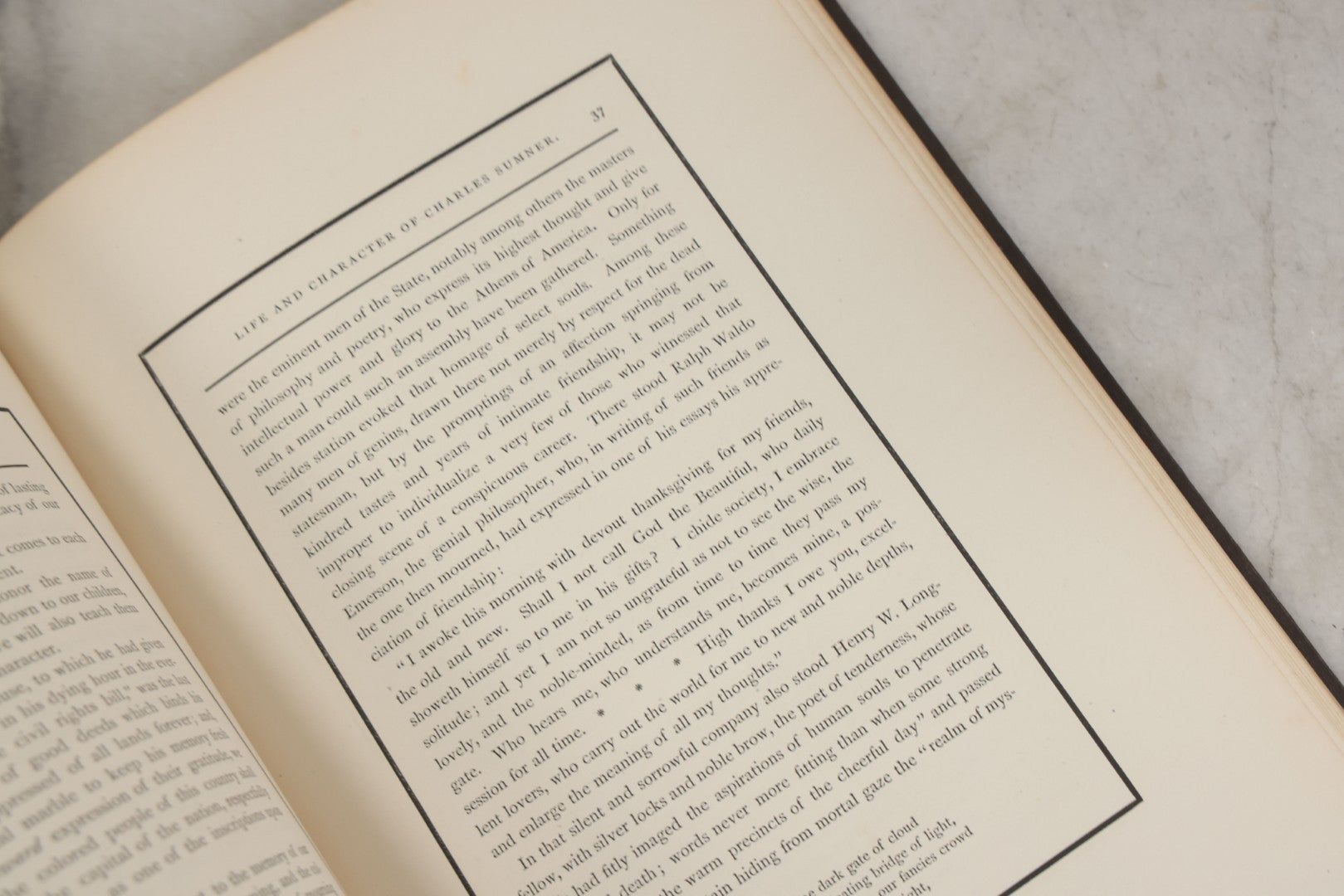 Lot 125 - "Memorial Addresses On Charles Sumner, April 27th, 1874" Antique Book On The Life And Character Of Massachusetts Senator Charles Sumner, Government Printing Office, Washington, 1874