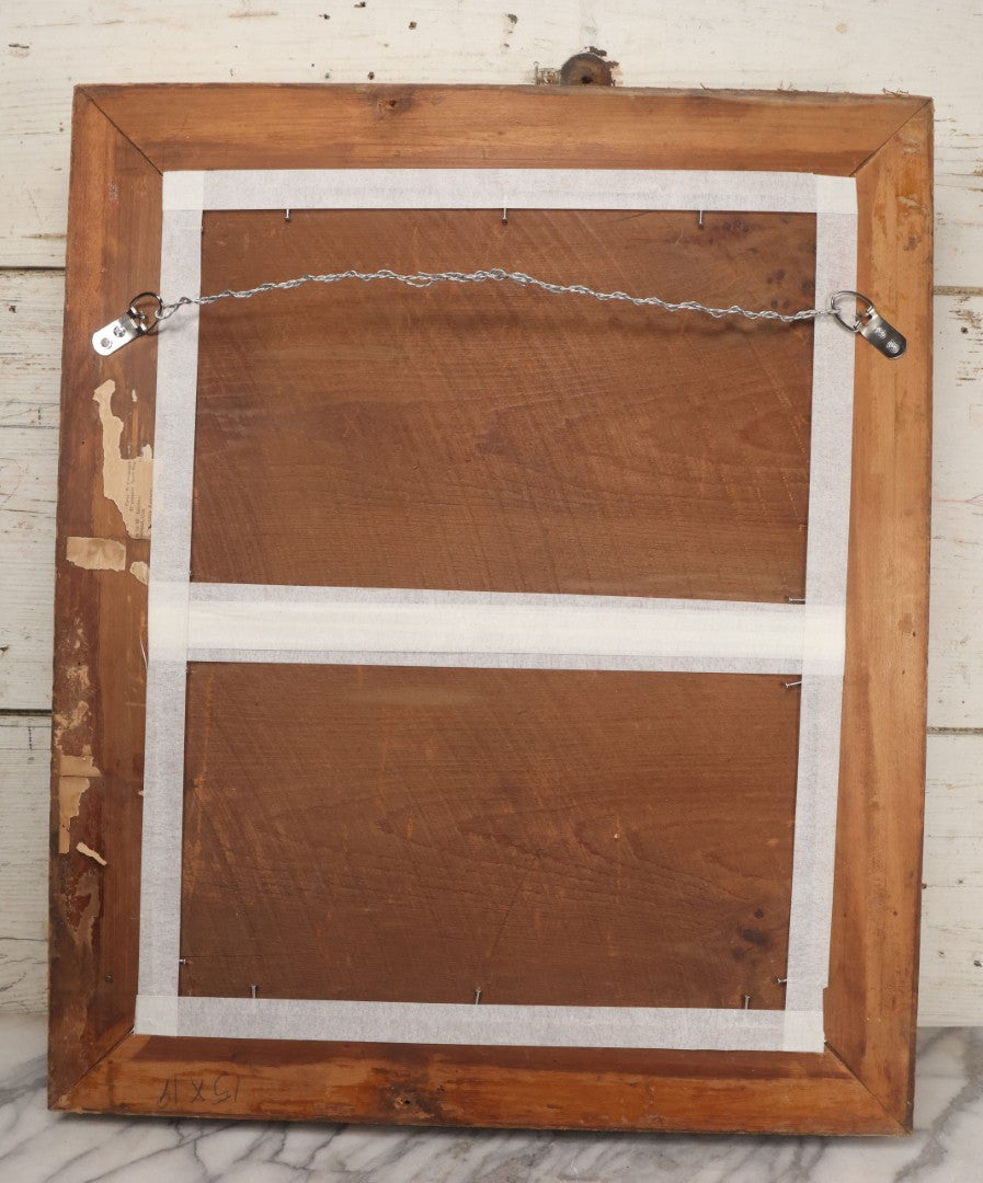 Lot 003 - Vintage Hand-Drawn Academic Human Skull Study, Charcoal On Paper, With Expressive Line Work, In Worn Antique Gilt Frame, 20-1/2" x 24-1/2"