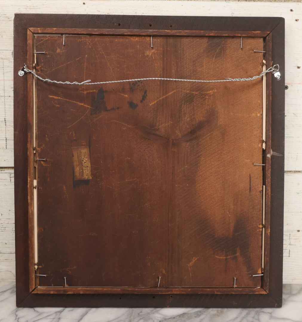 Lot 004 - Vintage Hand-Drawn Academic Human Skull Study, Charcoal On Paper, With Dark Shading, In Antique Wood Frame, 17-5/8" x 19-1/8"