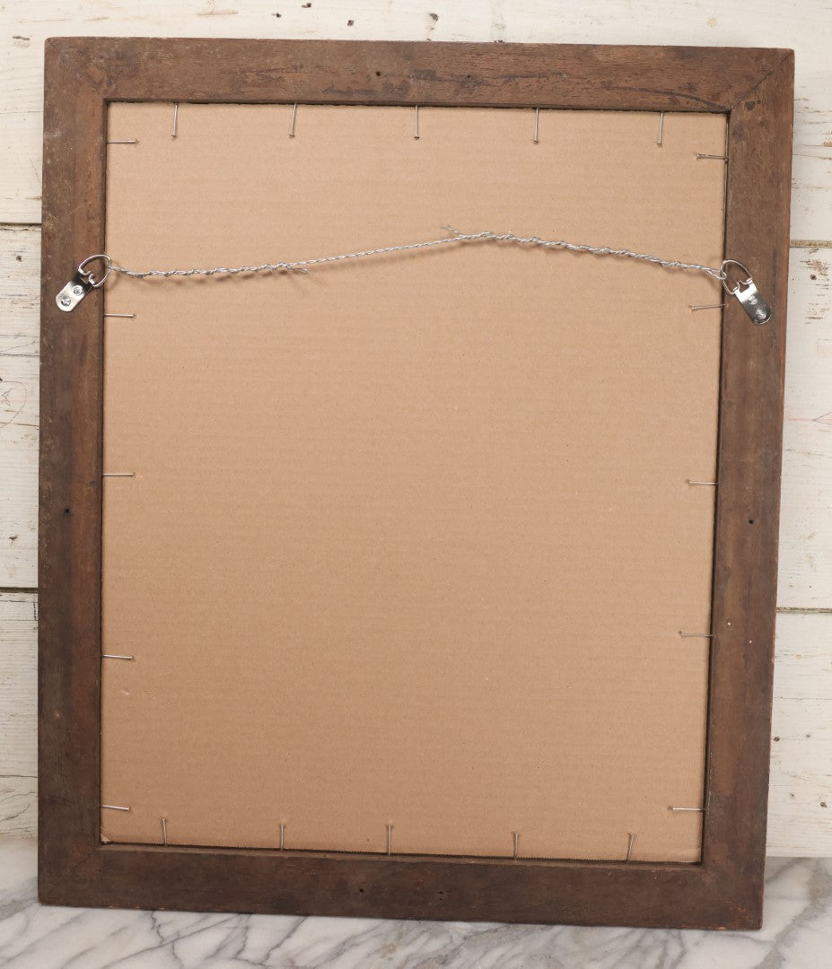 Lot 005 - Vintage Hand-Drawn Academic Modernist Expressionist Portrait Study Of Man's Face, Charcoal On Paper, In Antique Wood Frame, 21-3/4" x 25-3/4"