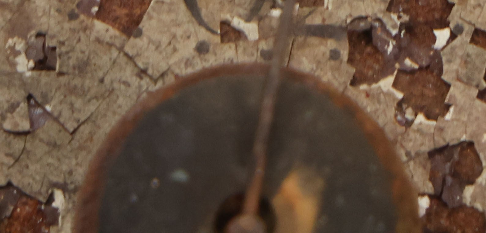 Lot 008 - Antique Hand-Painted Clock Dial By James Osborne, Birmingham, England, With Rolling Moon Phase Dial Featuring Moon Man, Landscape, And Ship Paintings, Clock Face Badly Worn, Includes Original Clock Works, Front 12-1/8" x 17-1/8"