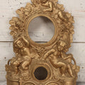 Lot 009 - Antique Gold Painted Cast Metal Figural Clock Front With Cherubs And Grapes Motifs, Marked N. Muller, N.Y. No. 49 Patented 1856, 15" x 18-3/4"