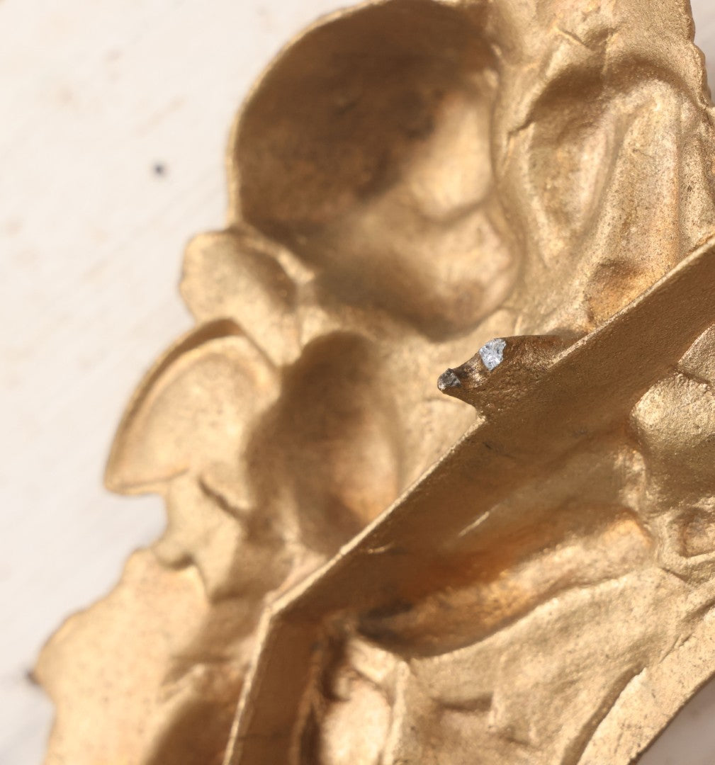 Lot 009 - Antique Gold Painted Cast Metal Figural Clock Front With Cherubs And Grapes Motifs, Marked N. Muller, N.Y. No. 49 Patented 1856, 15" x 18-3/4"