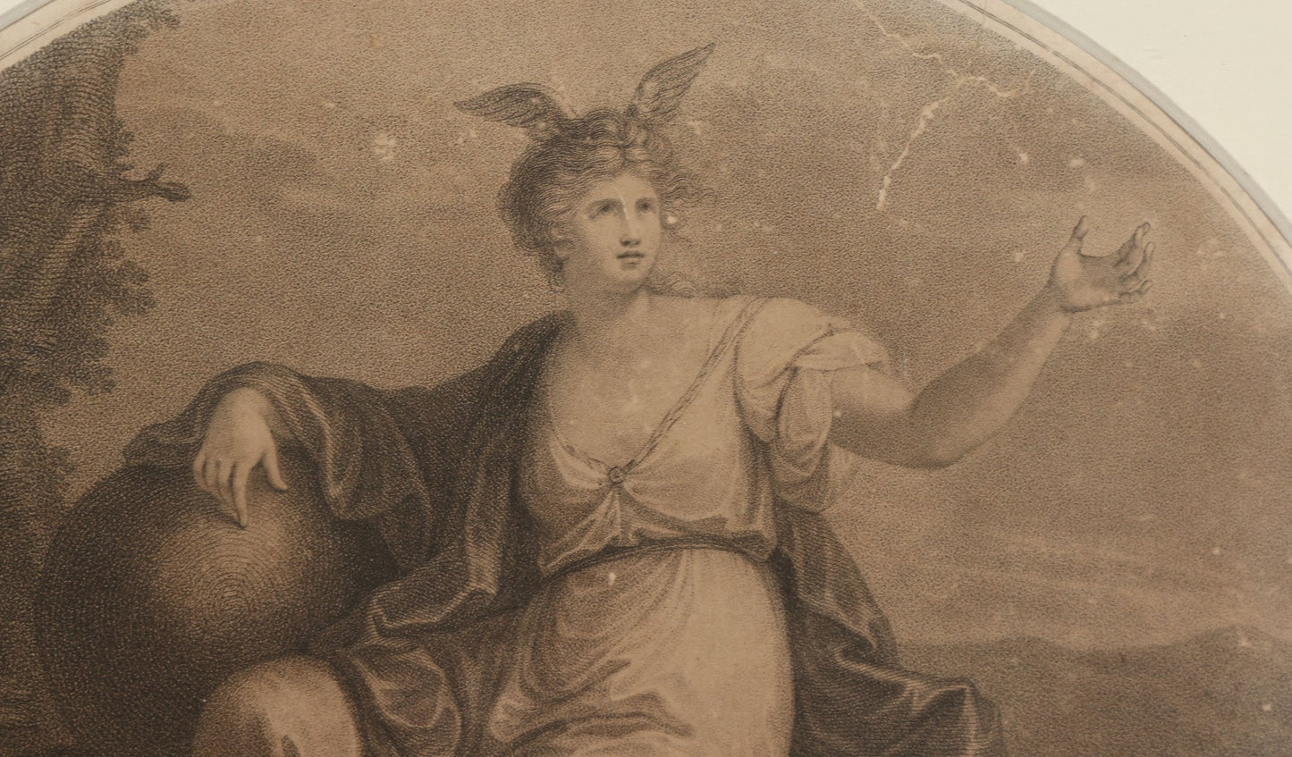 Lot 010 - Antique 18th Century Stipple Engraving, Allegorical Artwork Depicting Invention, Engraved By Francesco Bartolozzi After Angelica Kauffman, Published By John & Josiah Boydell, 1787, In Modern Frame, 16-1/8" x 13-1/2"