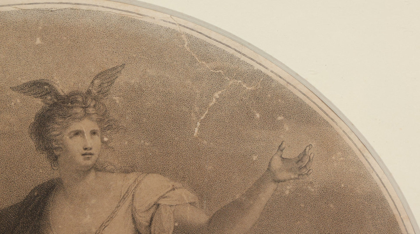 Lot 010 - Antique 18th Century Stipple Engraving, Allegorical Artwork Depicting Invention, Engraved By Francesco Bartolozzi After Angelica Kauffman, Published By John & Josiah Boydell, 1787, In Modern Frame, 16-1/8" x 13-1/2"