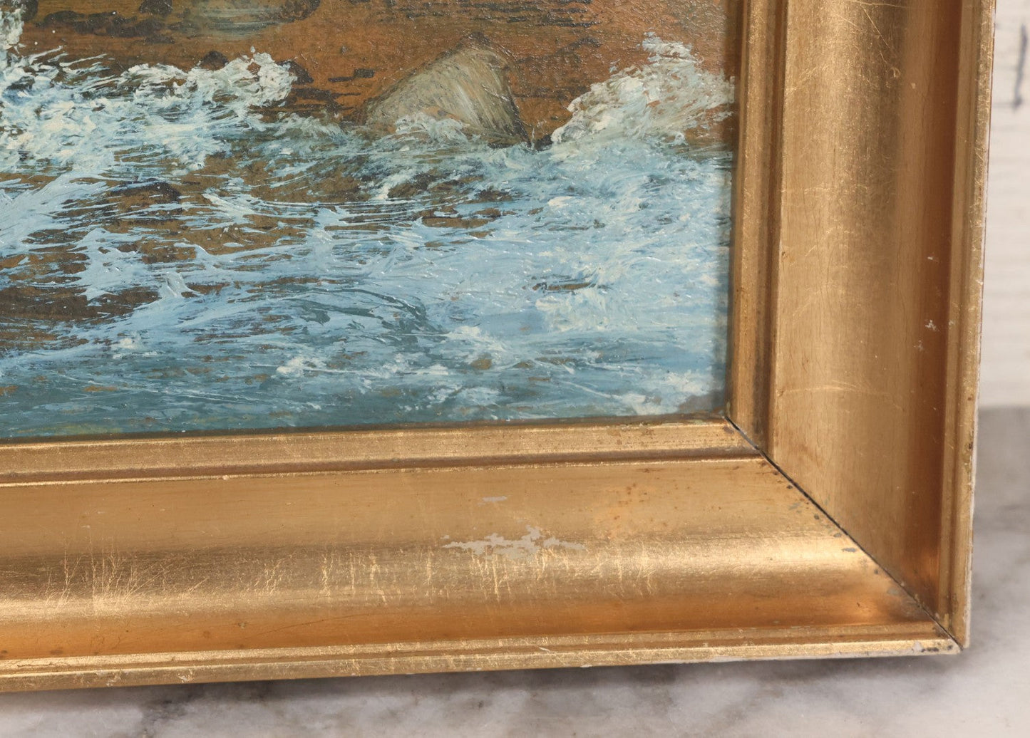 Lot 011 - Antique Oil On Board Painting Of Kronborg Castle, Helsingor, Denmark, Inspiration For Elsinore In William Shakespeare's "Hamlet," In Frame, 18-1/4" x 14-3/4"