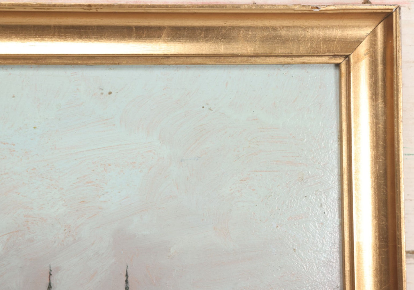 Lot 011 - Antique Oil On Board Painting Of Kronborg Castle, Helsingor, Denmark, Inspiration For Elsinore In William Shakespeare's "Hamlet," In Frame, 18-1/4" x 14-3/4"