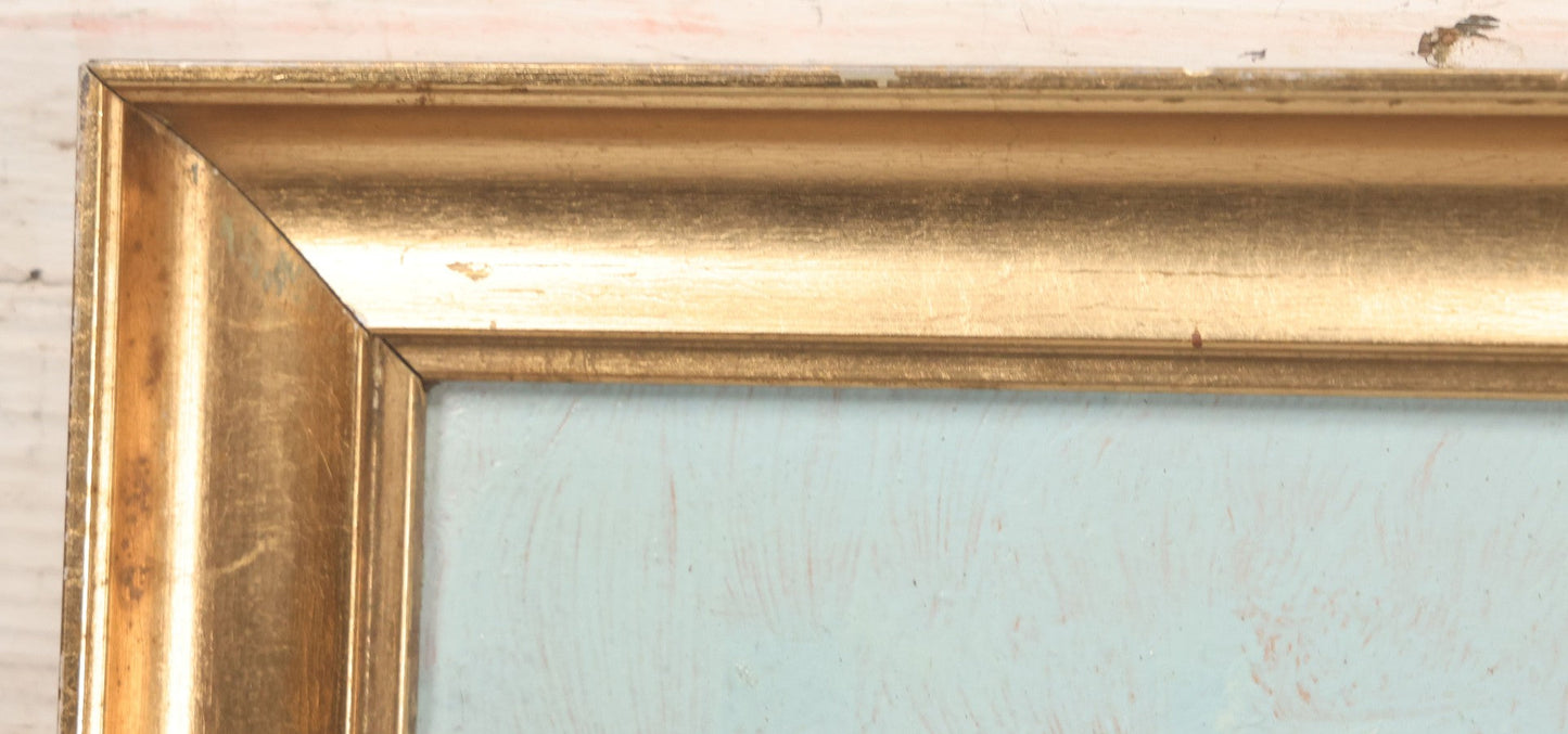 Lot 011 - Antique Oil On Board Painting Of Kronborg Castle, Helsingor, Denmark, Inspiration For Elsinore In William Shakespeare's "Hamlet," In Frame, 18-1/4" x 14-3/4"