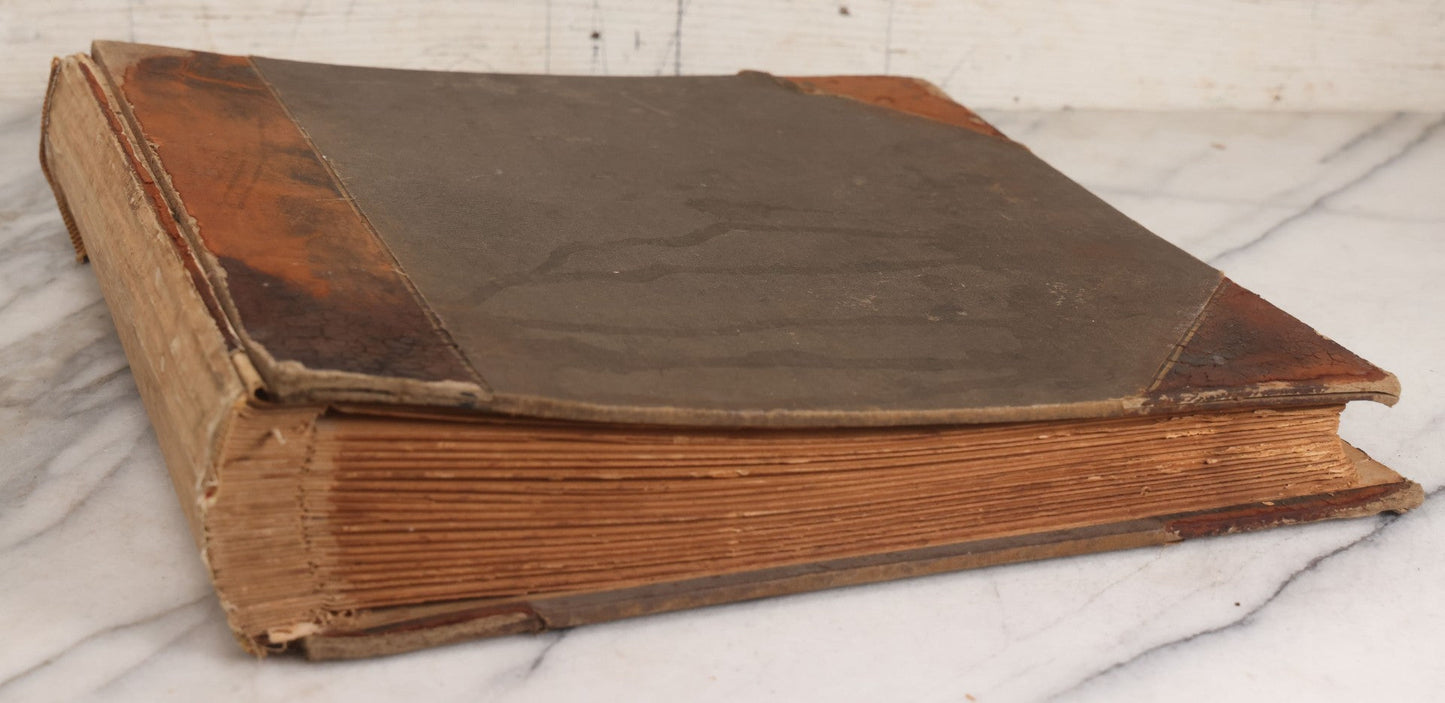 Lot 012 - Antique Scrapbook Containing Many Fine Art Prints, Clippings, And Scraps, With Handwritten Titles And Hand Painted Red Pinstriping, Works Include "The Fortuneteller" After A. Glisbenti, "Isabella With The Head Of Lorenzo," And Others