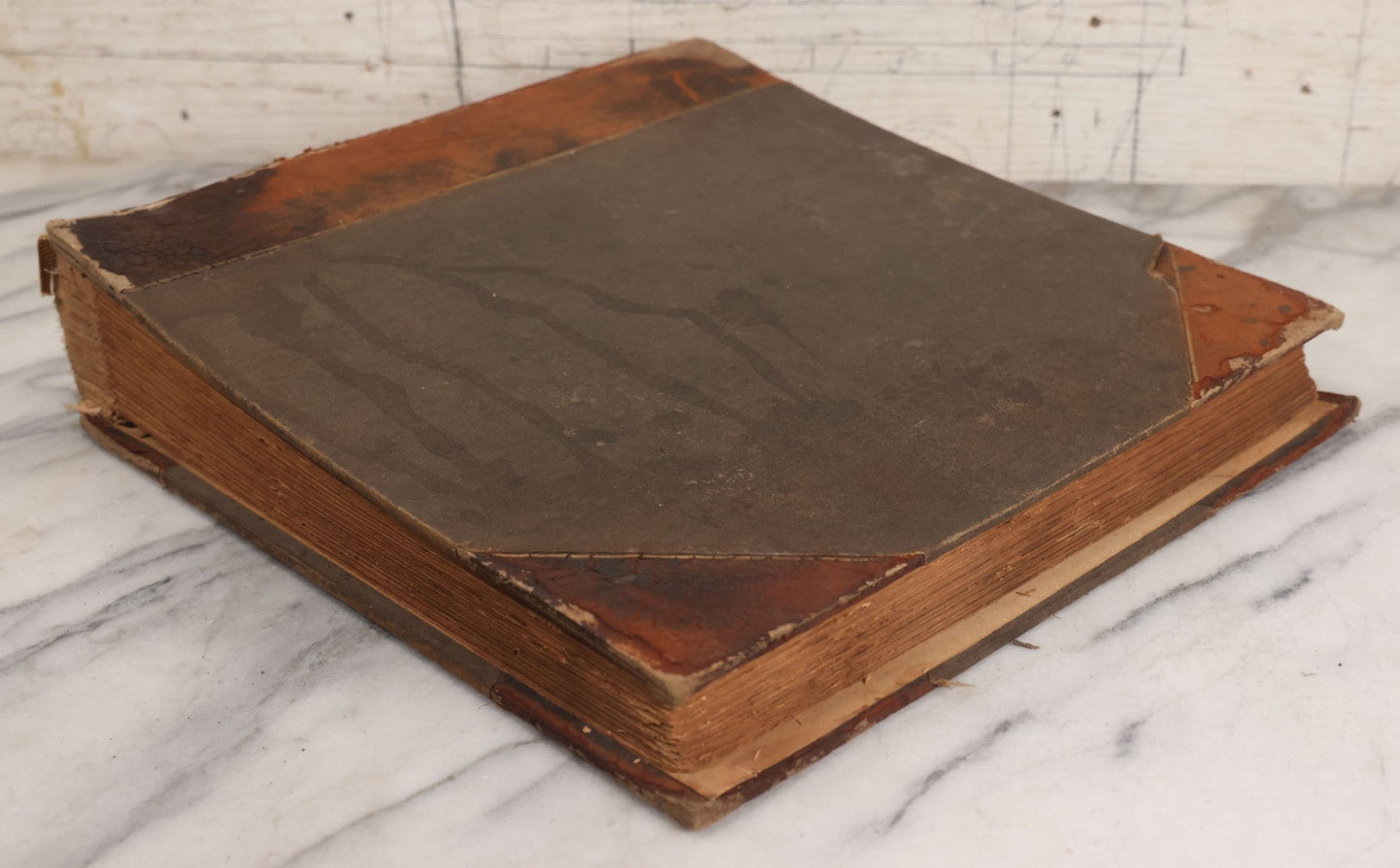 Lot 012 - Antique Scrapbook Containing Many Fine Art Prints, Clippings, And Scraps, With Handwritten Titles And Hand Painted Red Pinstriping, Works Include "The Fortuneteller" After A. Glisbenti, "Isabella With The Head Of Lorenzo," And Others