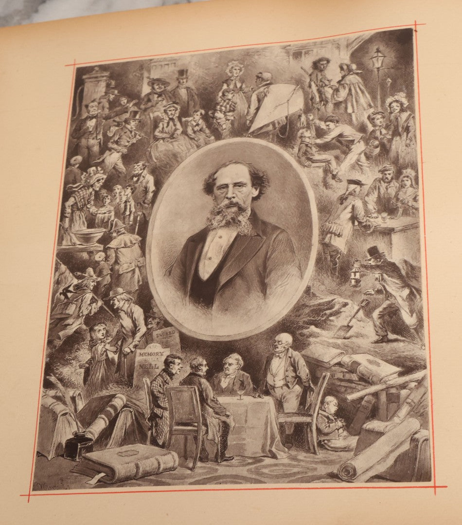 Lot 012 - Antique Scrapbook Containing Many Fine Art Prints, Clippings, And Scraps, With Handwritten Titles And Hand Painted Red Pinstriping, Works Include "The Fortuneteller" After A. Glisbenti, "Isabella With The Head Of Lorenzo," And Others