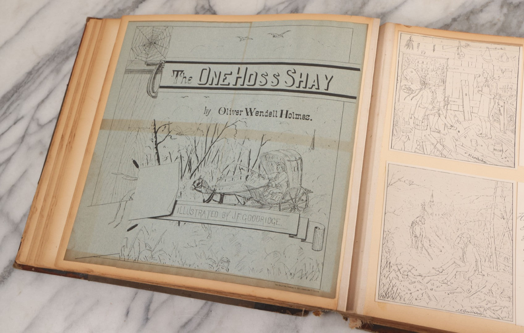 Lot 012 - Antique Scrapbook Containing Many Fine Art Prints, Clippings, And Scraps, With Handwritten Titles And Hand Painted Red Pinstriping, Works Include "The Fortuneteller" After A. Glisbenti, "Isabella With The Head Of Lorenzo," And Others