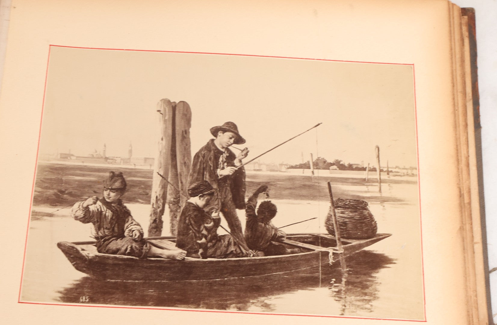 Lot 012 - Antique Scrapbook Containing Many Fine Art Prints, Clippings, And Scraps, With Handwritten Titles And Hand Painted Red Pinstriping, Works Include "The Fortuneteller" After A. Glisbenti, "Isabella With The Head Of Lorenzo," And Others