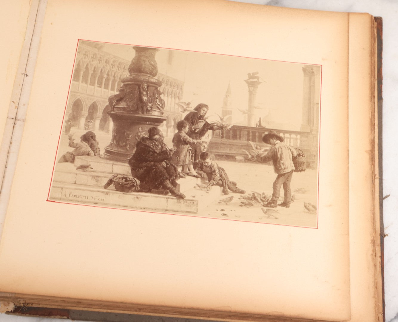 Lot 012 - Antique Scrapbook Containing Many Fine Art Prints, Clippings, And Scraps, With Handwritten Titles And Hand Painted Red Pinstriping, Works Include "The Fortuneteller" After A. Glisbenti, "Isabella With The Head Of Lorenzo," And Others