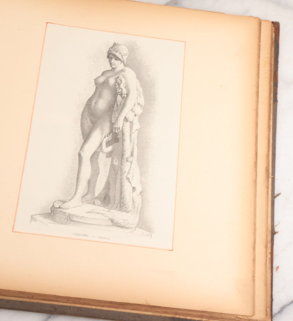 Lot 012 - Antique Scrapbook Containing Many Fine Art Prints, Clippings, And Scraps, With Handwritten Titles And Hand Painted Red Pinstriping, Works Include "The Fortuneteller" After A. Glisbenti, "Isabella With The Head Of Lorenzo," And Others