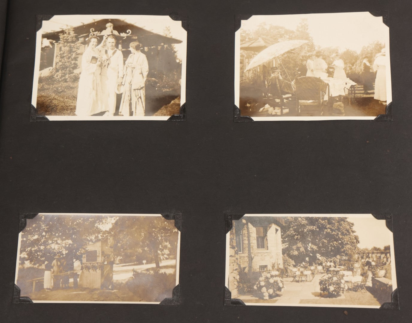 Lot 013 - Antique Snapshot Photo Album Containing 250+ Photographs Including Baseball Game & Player In An "Amherst" Jersey, Travel On Ship "Cape Diamond," Quebec, Italy, Hot Air Balloons, Early Passenger Airplane, Egyptian Pyramids And Sphinx, Circa 1920