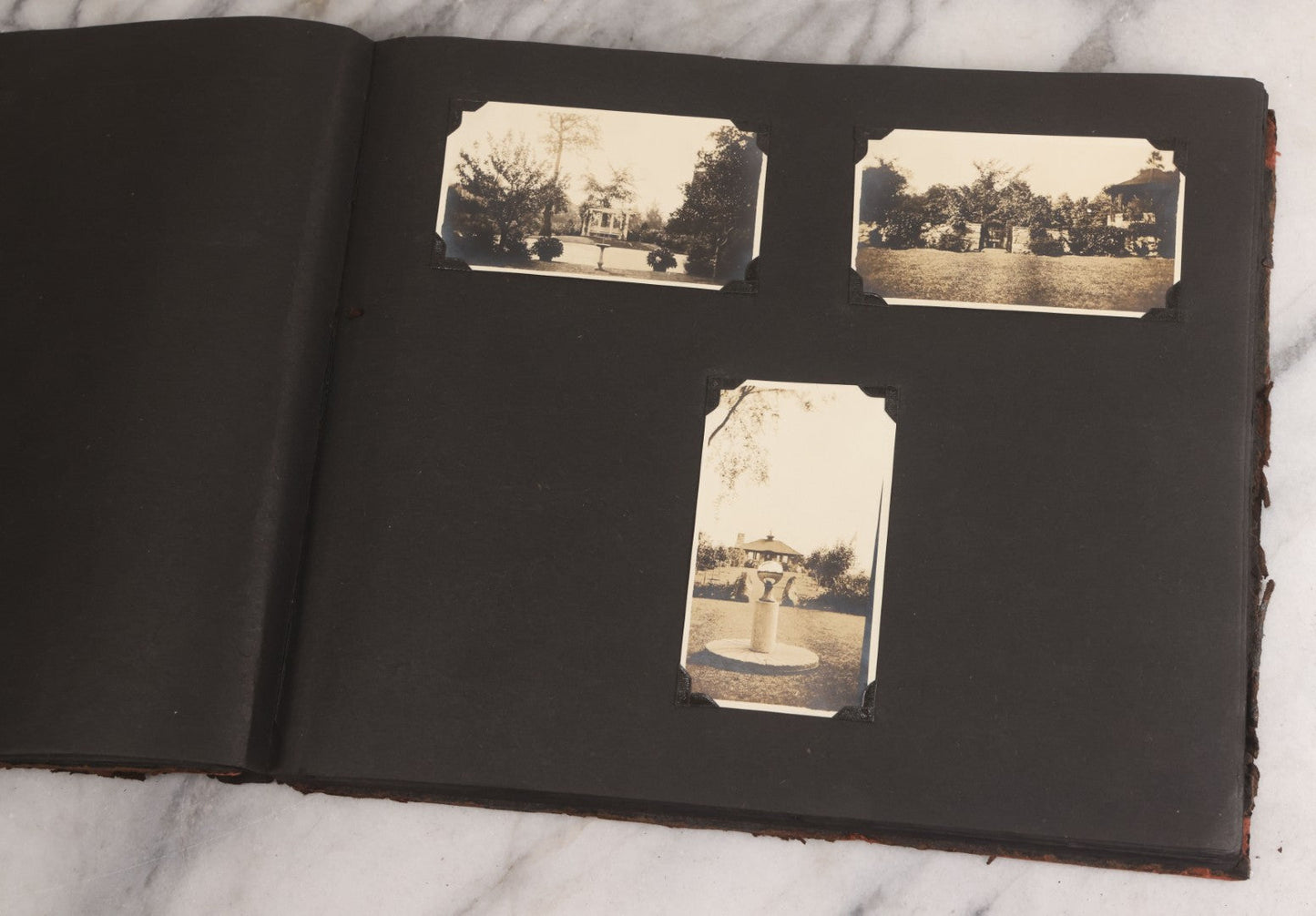 Lot 013 - Antique Snapshot Photo Album Containing 250+ Photographs Including Baseball Game & Player In An "Amherst" Jersey, Travel On Ship "Cape Diamond," Quebec, Italy, Hot Air Balloons, Early Passenger Airplane, Egyptian Pyramids And Sphinx, Circa 1920