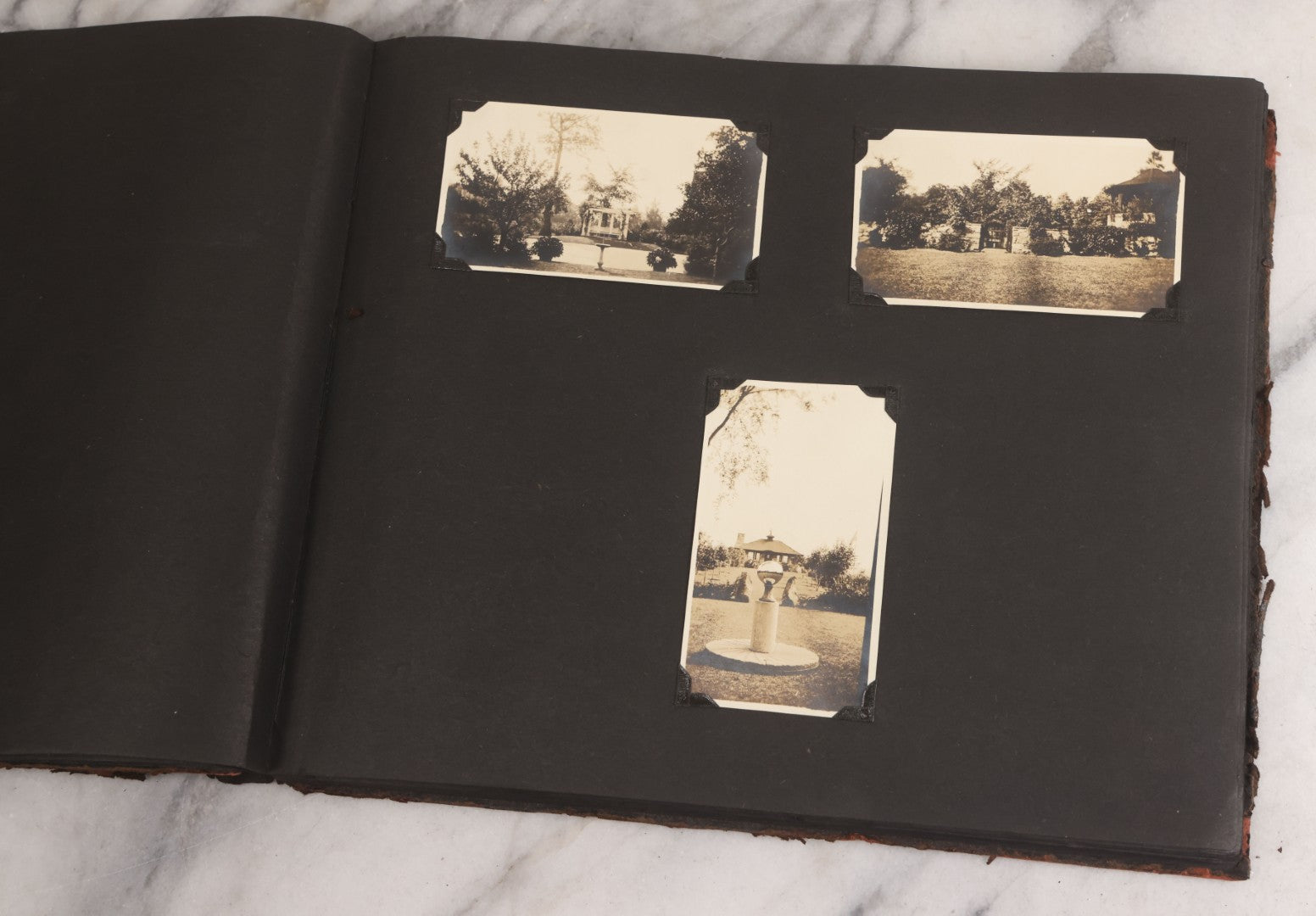 Lot 013 - Antique Snapshot Photo Album Containing 250+ Photographs Including Baseball Game & Player In An "Amherst" Jersey, Travel On Ship "Cape Diamond," Quebec, Italy, Hot Air Balloons, Early Passenger Airplane, Egyptian Pyramids And Sphinx, Circa 1920