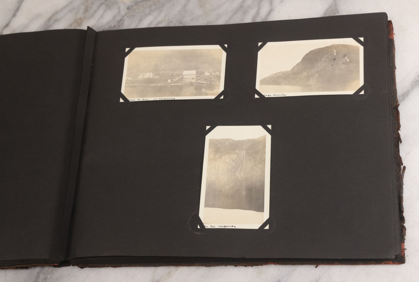 Lot 013 - Antique Snapshot Photo Album Containing 250+ Photographs Including Baseball Game & Player In An "Amherst" Jersey, Travel On Ship "Cape Diamond," Quebec, Italy, Hot Air Balloons, Early Passenger Airplane, Egyptian Pyramids And Sphinx, Circa 1920