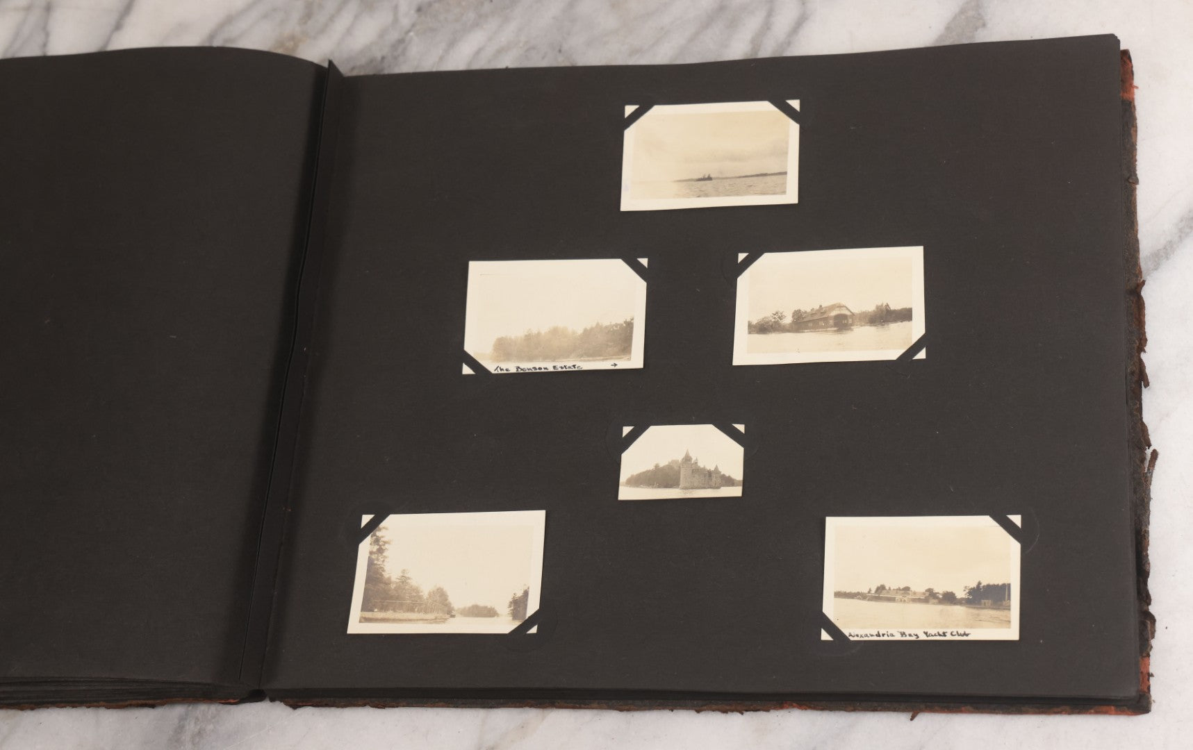 Lot 013 - Antique Snapshot Photo Album Containing 250+ Photographs Including Baseball Game & Player In An "Amherst" Jersey, Travel On Ship "Cape Diamond," Quebec, Italy, Hot Air Balloons, Early Passenger Airplane, Egyptian Pyramids And Sphinx, Circa 1920