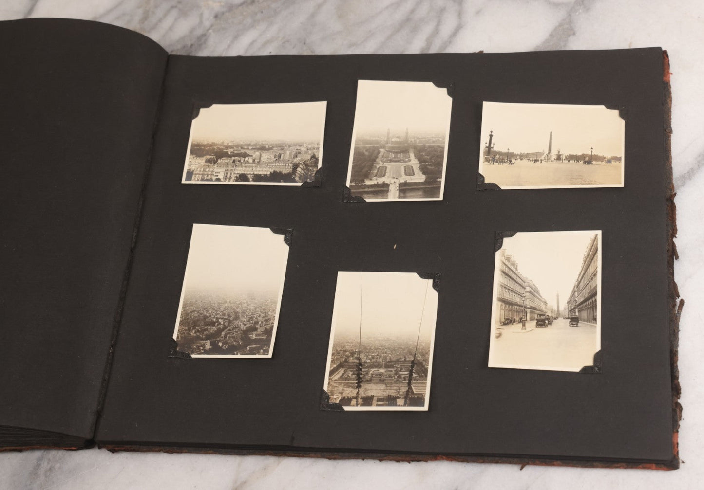 Lot 013 - Antique Snapshot Photo Album Containing 250+ Photographs Including Baseball Game & Player In An "Amherst" Jersey, Travel On Ship "Cape Diamond," Quebec, Italy, Hot Air Balloons, Early Passenger Airplane, Egyptian Pyramids And Sphinx, Circa 1920