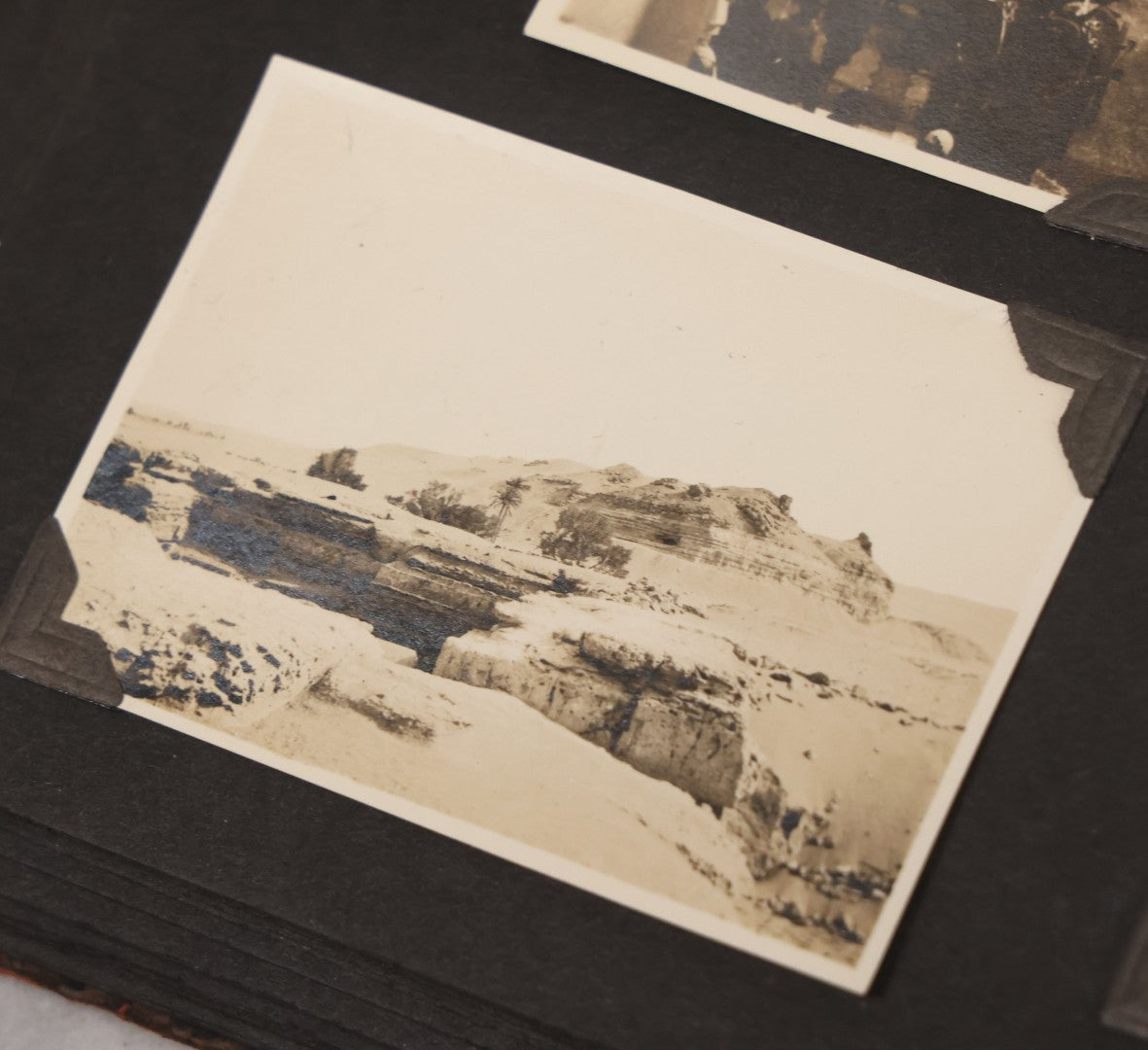Lot 013 - Antique Snapshot Photo Album Containing 250+ Photographs Including Baseball Game & Player In An "Amherst" Jersey, Travel On Ship "Cape Diamond," Quebec, Italy, Hot Air Balloons, Early Passenger Airplane, Egyptian Pyramids And Sphinx, Circa 1920