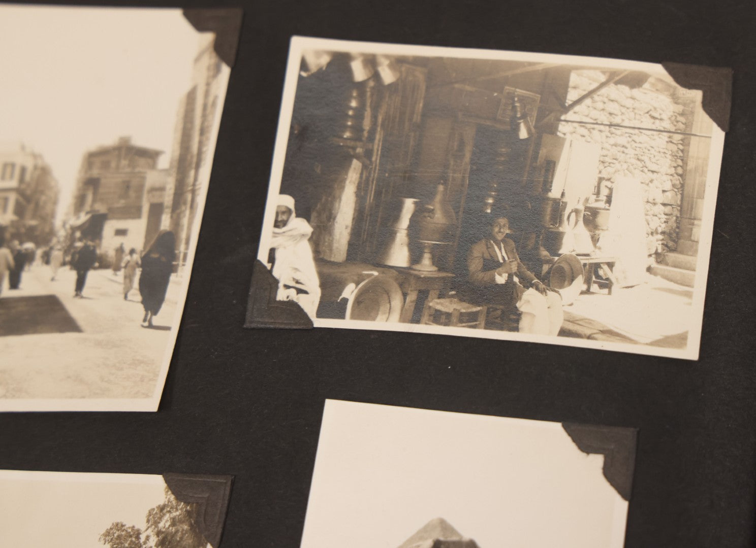 Lot 013 - Antique Snapshot Photo Album Containing 250+ Photographs Including Baseball Game & Player In An "Amherst" Jersey, Travel On Ship "Cape Diamond," Quebec, Italy, Hot Air Balloons, Early Passenger Airplane, Egyptian Pyramids And Sphinx, Circa 1920