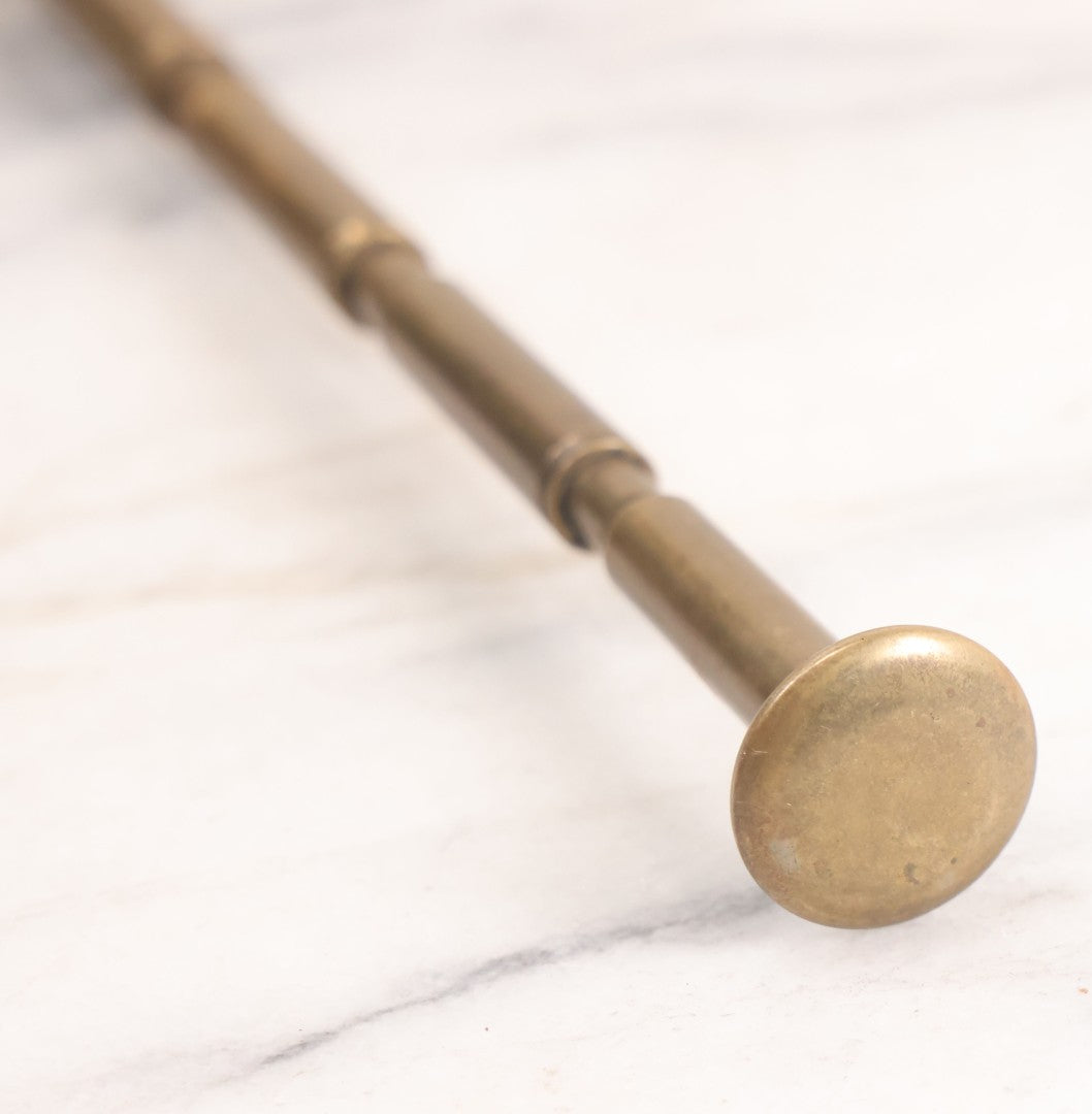 Lot 021 - Vintage Trench Art Bullet Shell Casing Brass Swagger Stick Cane, 23-1/4" Length