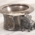 Lot 025 - Antique Souvenir Silverplate Metal Toothpick Holder With Bulldog Figure, Souvenir Of Statue Of Liberty, New York City, Manufactured By Kronheimer Oldenbusch & Co., 1-1/2" Height