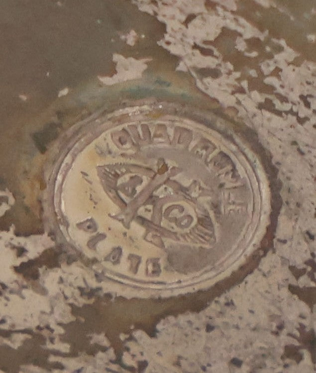 Lot 025 - Antique Souvenir Silverplate Metal Toothpick Holder With Bulldog Figure, Souvenir Of Statue Of Liberty, New York City, Manufactured By Kronheimer Oldenbusch & Co., 1-1/2" Height