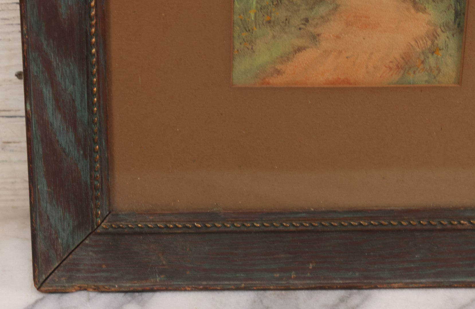 Lot 033 - Antique Watercolor Landscape Painting Of A Dirt Trail Leading To A Cabin With Smoking Chimney, Trees And Fall Foliage, Artist Signed Jones, Lower Right, In Frame, 12-1/4" x 16-5/8"