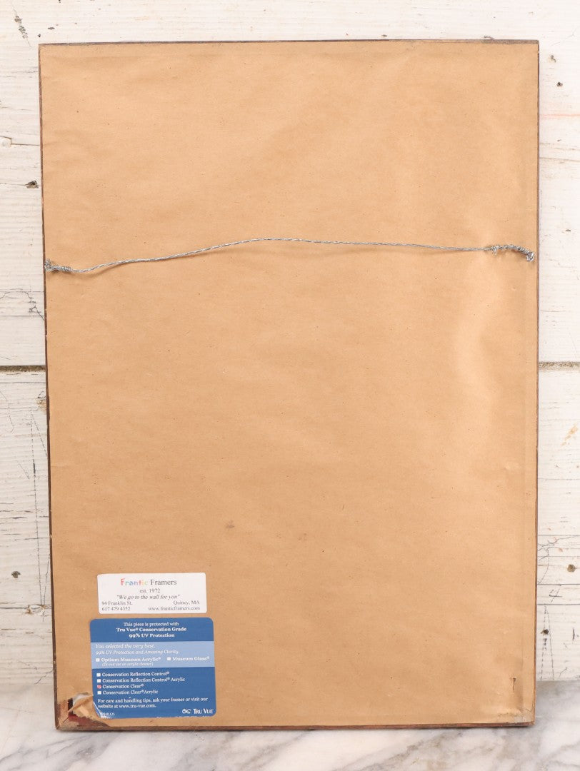 Lot 034 - Vintage Etching Numbered Artist Proof Print 9/15 Of Leonardo Da Vinci, Titled "Leonardo In The Marshes," Artist Signed A. Senna Lower Right, With "Merry Christmas" Inscription, Dated 1973, In Modern Frame, 11-3/4" x 16-1/2"