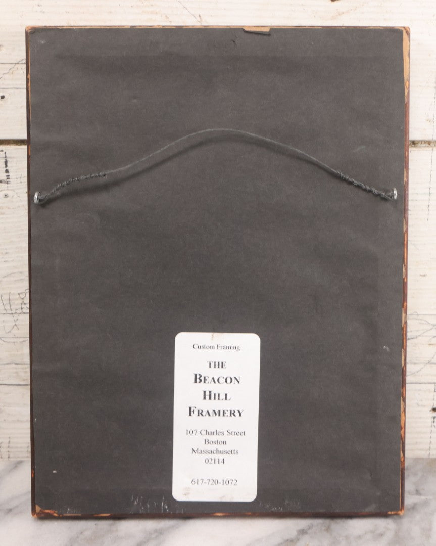 Lot 036 - Antique Painting Over Engraving Of Jesus Christ Serving The Eucharist, Last Supper, In Modern Frame, 8-7/8" x 11-1/2"